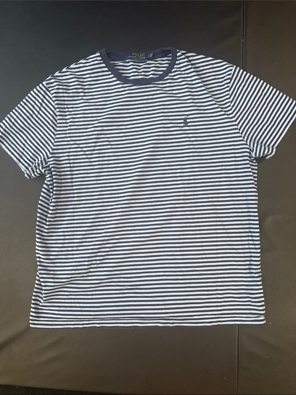 Polo by Ralph Lauren Navy & baby blue Stripe Crewneck Tee